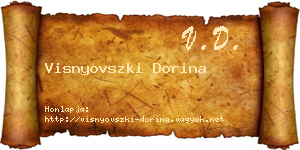 Visnyovszki Dorina névjegykártya